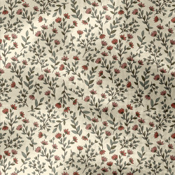 Printed Double Gauze MADELEINE Ecru / Green